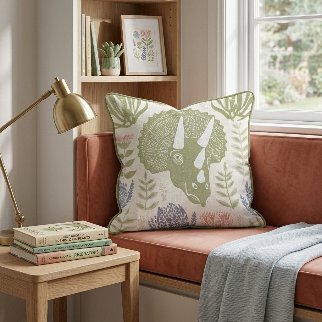 Triceratops Portrair Throw Pillow - Benton Lane Home - Hillcroft Home