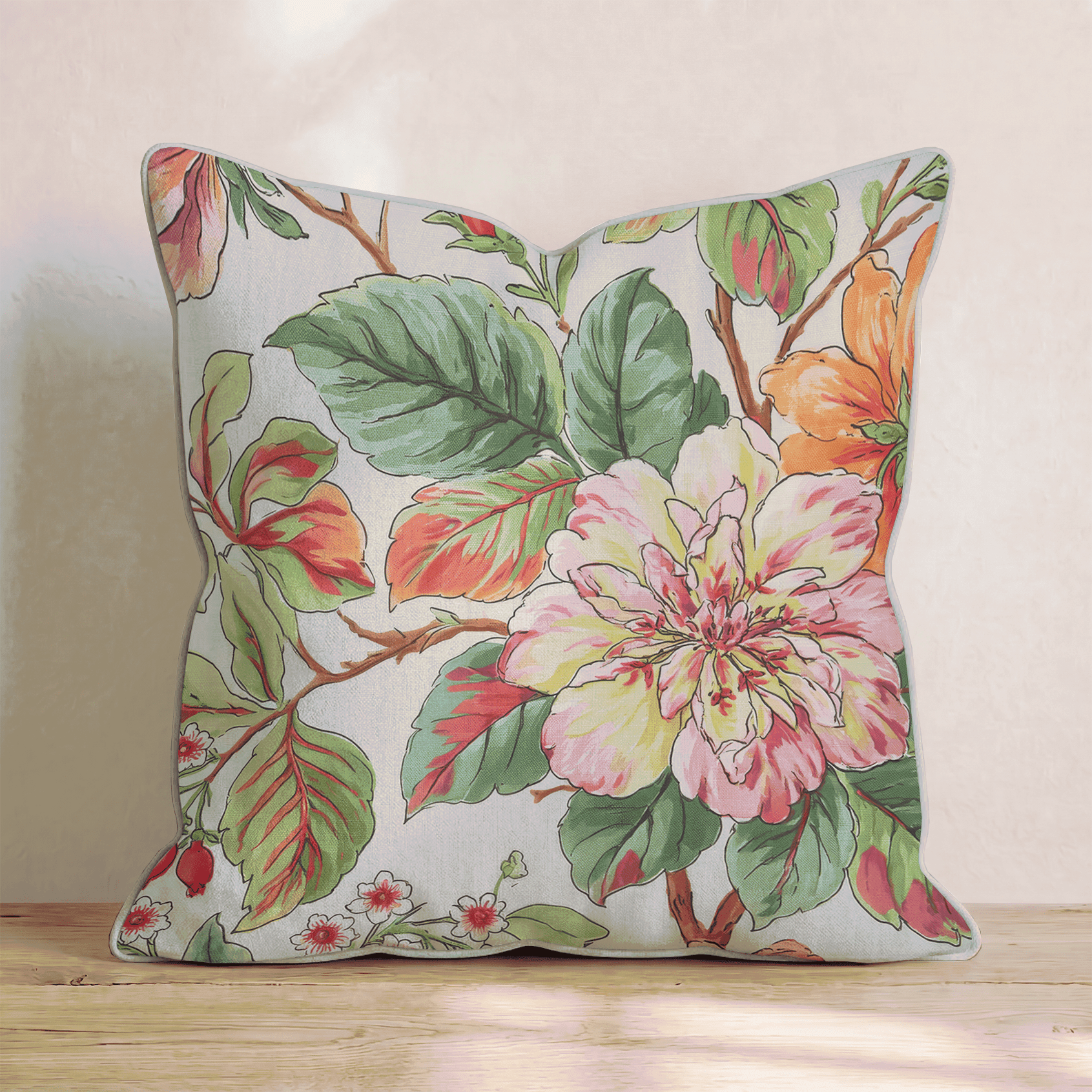 Tropical Floral Throw Pillow - Benton Lane Home - Hillcroft Home