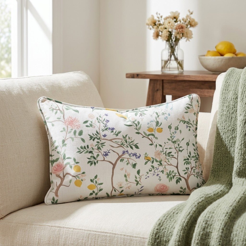 Tropical Peacock Throw Pillow - Benton Lane Home - Lemon Park