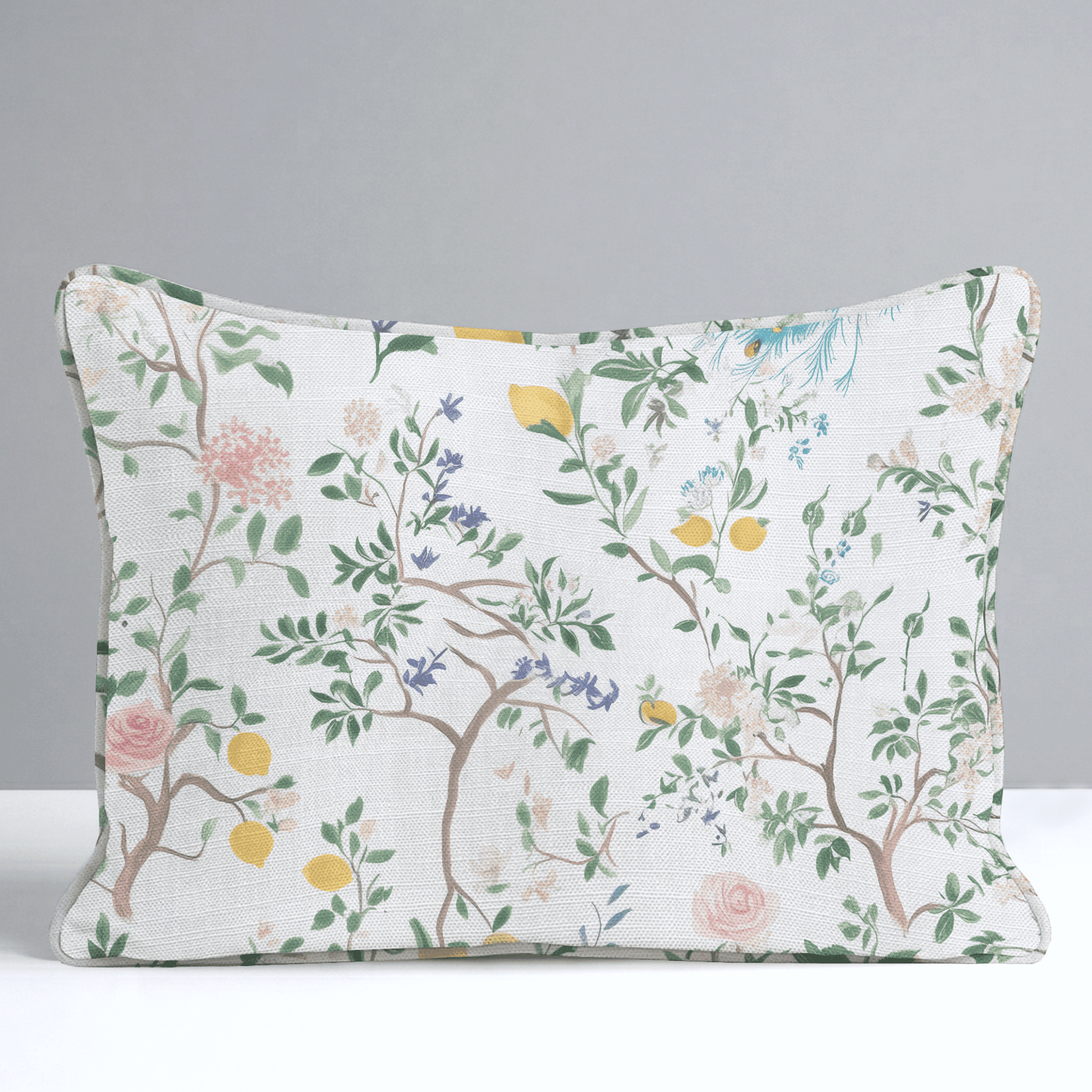 Tropical Peacock Throw Pillow - Benton Lane Home - Lemon Park