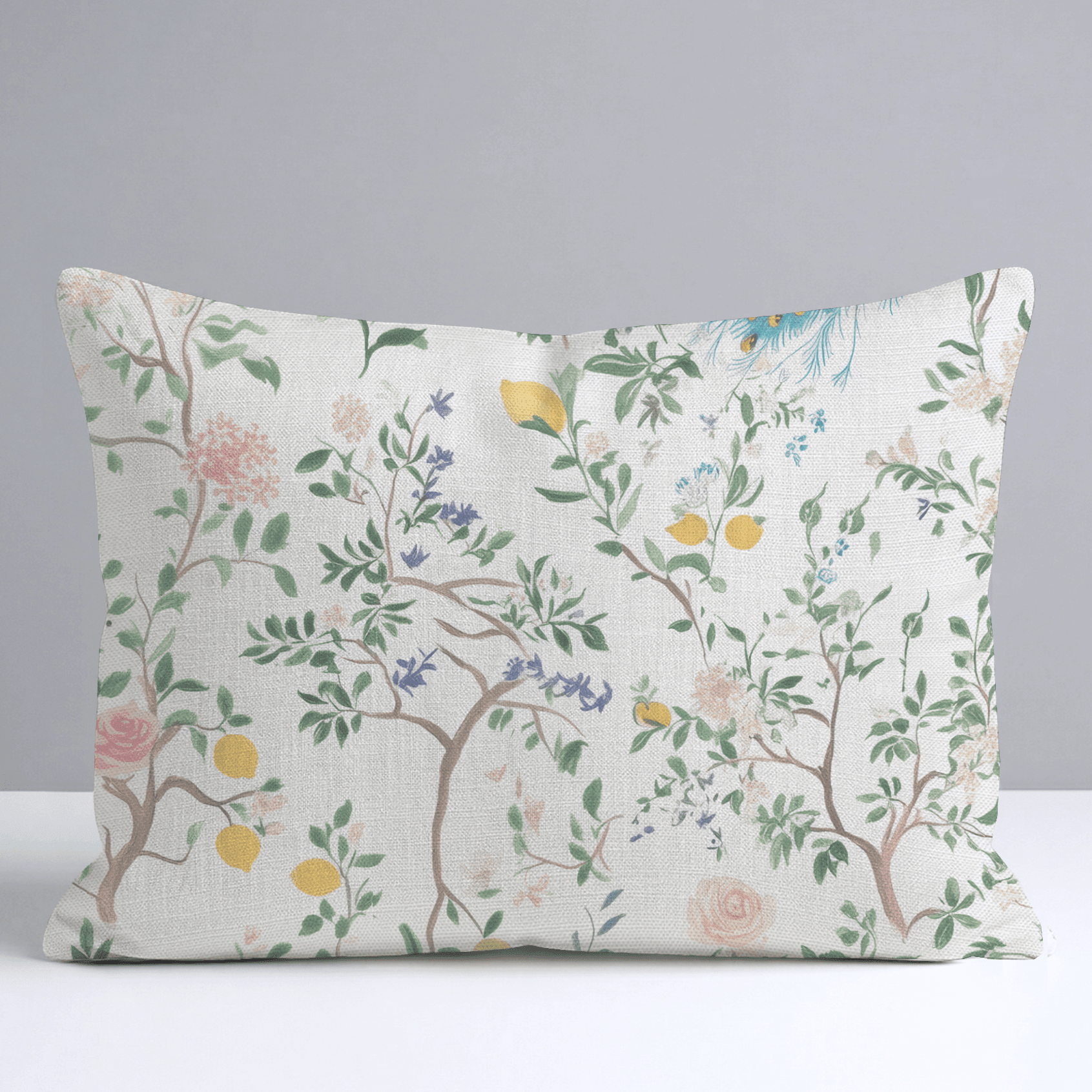 Tropical Peacock Throw Pillow - Benton Lane Home - Lemon Park