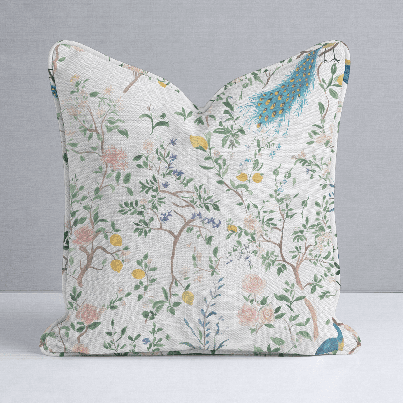 Tropical Peacock Throw Pillow - Benton Lane Home - Lemon Park