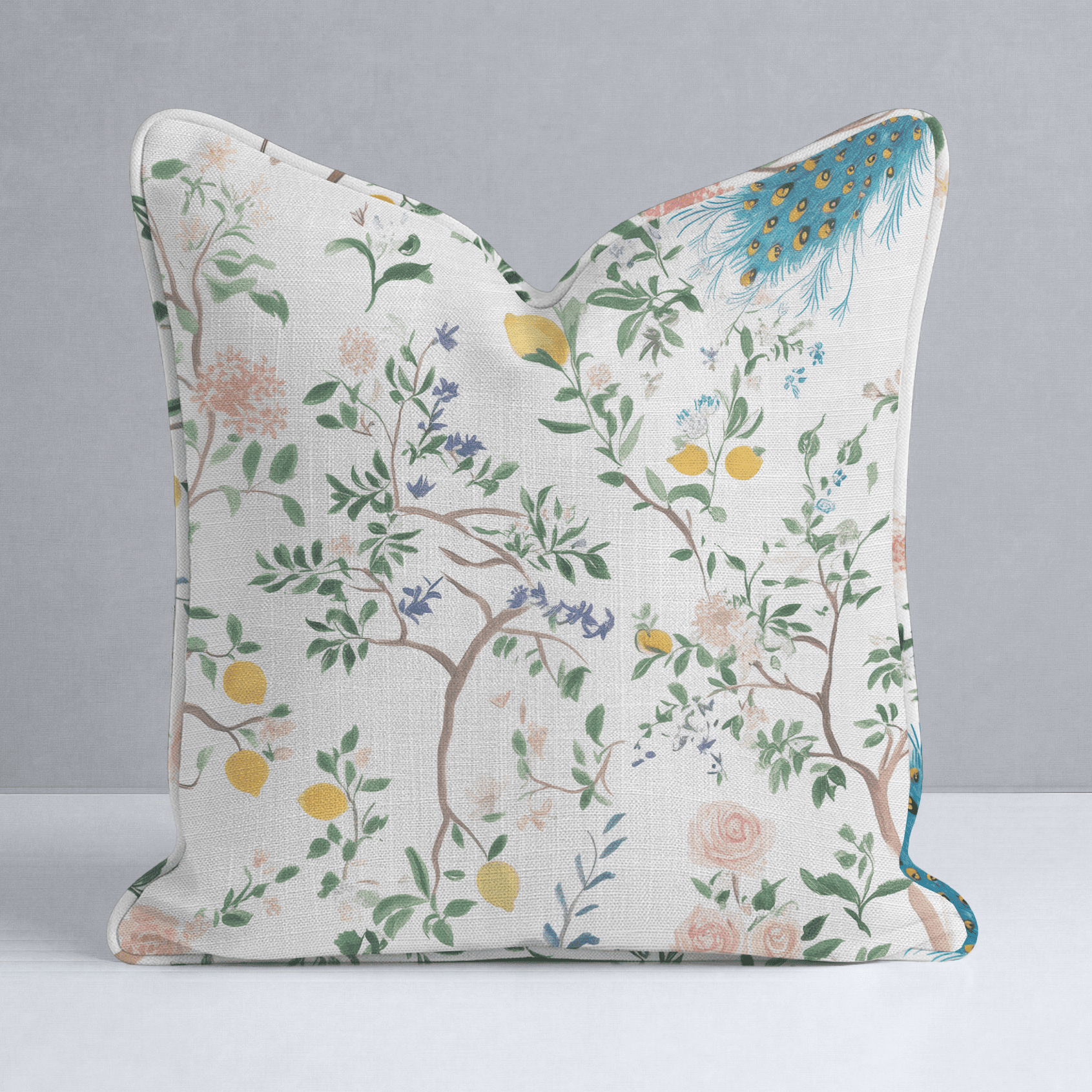 Tropical Peacock Throw Pillow - Benton Lane Home - Lemon Park