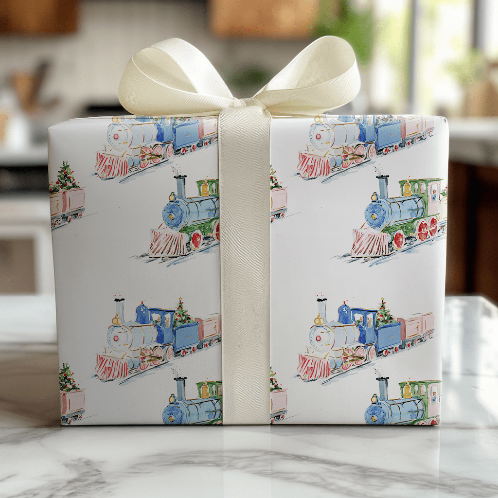 Truman Train - Wrapping Paper - Benton Lane Home - Lemon Park