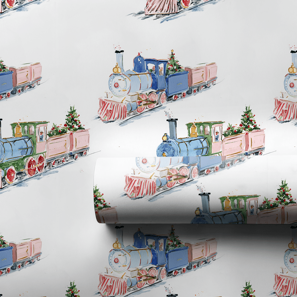 Truman Train - Wrapping Paper - Benton Lane Home - Lemon Park
