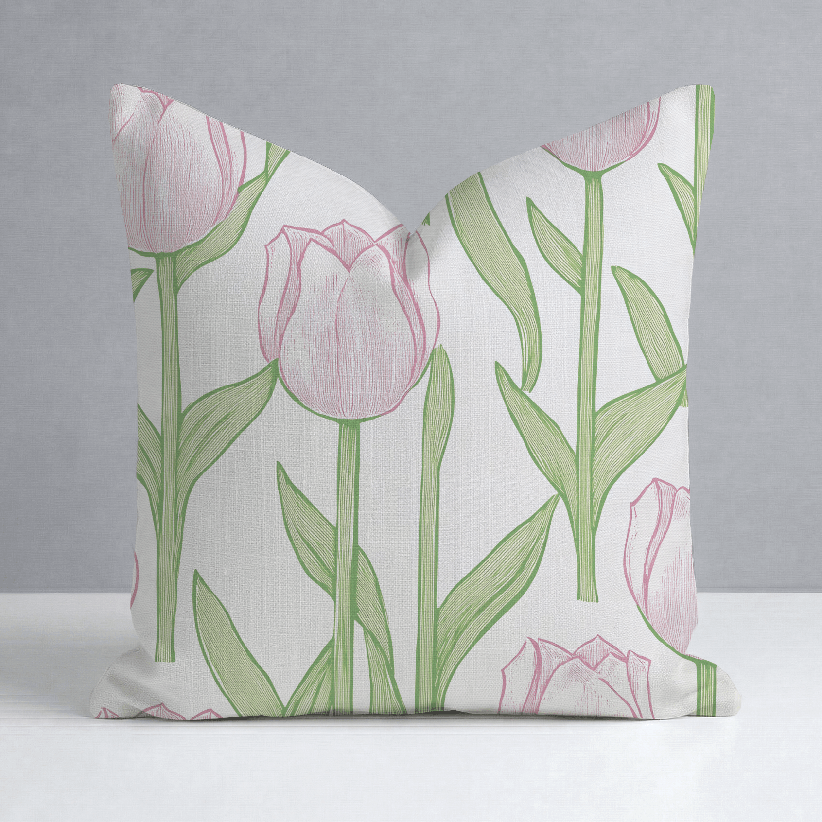 Tulip Meadow Throw Pillow - Lemon Park
