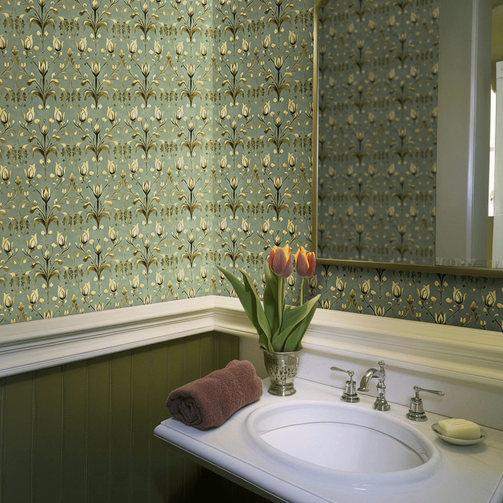 Tulip Whimsy Wallpaper - Benton Lane Home - Painted Paper