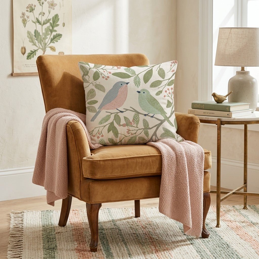 Two Little Birds Throw Pillow - Benton Lane Home - Hillcroft Home