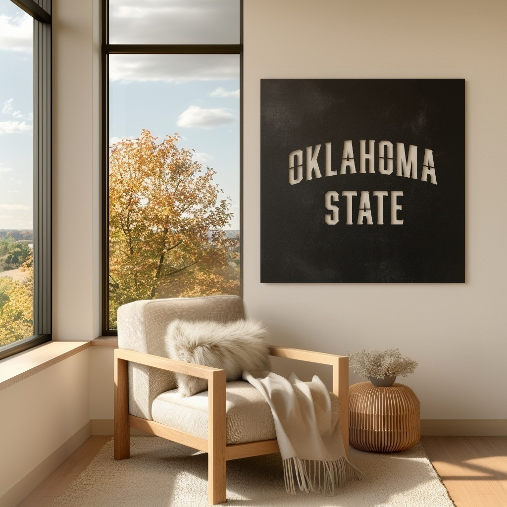 The Oklahoma State- Metal Wall Art- Square Forge