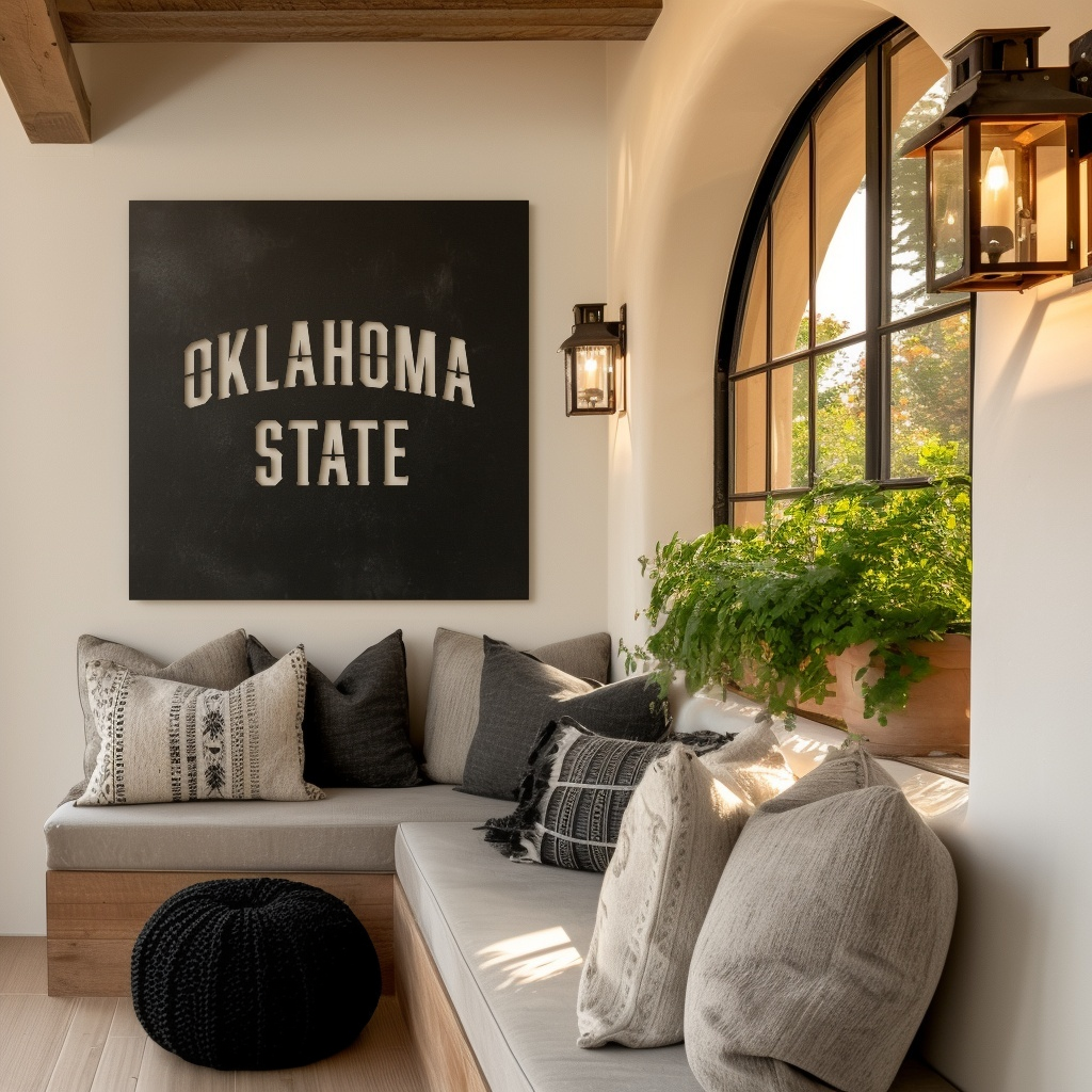 The Oklahoma State- Metal Wall Art- Square Forge