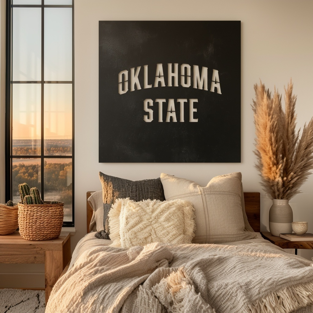 The Oklahoma State- Metal Wall Art- Square Forge