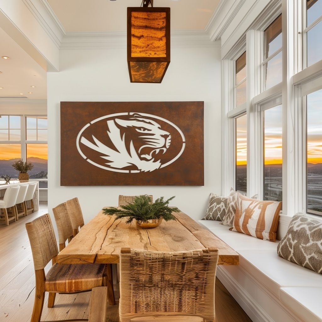 The Oval Tiger - Metal Wall Art - Landscape Umber