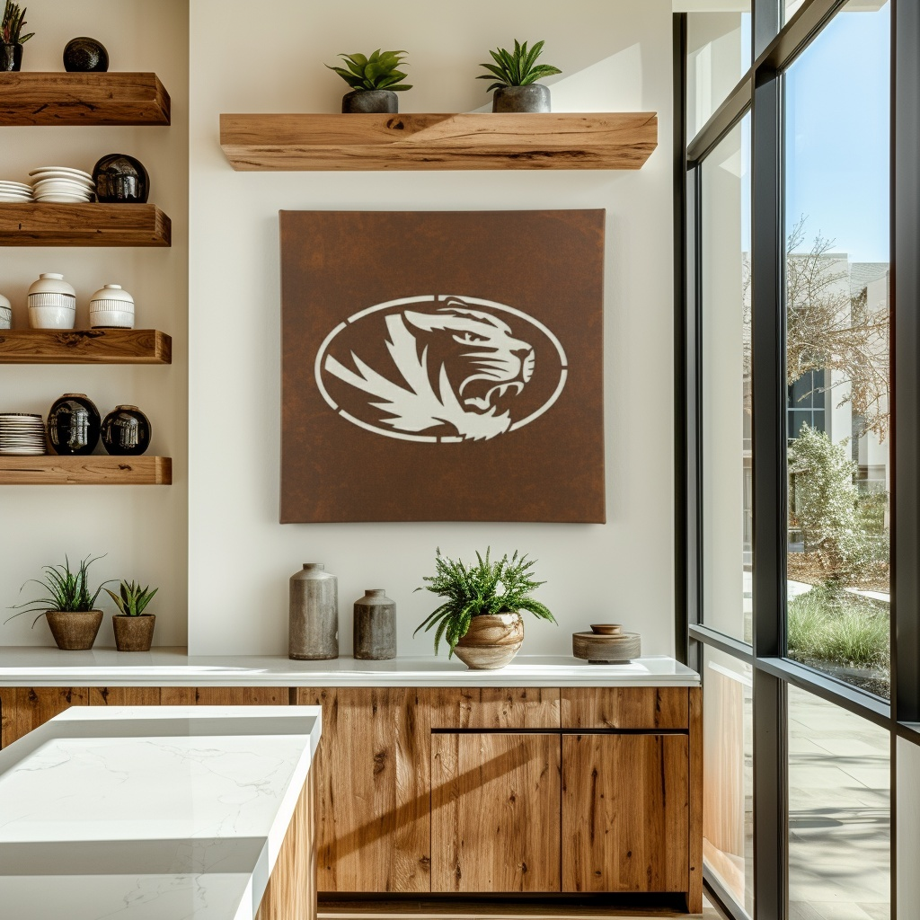 The Oval Tiger - Metal Wall Art- Square Umber