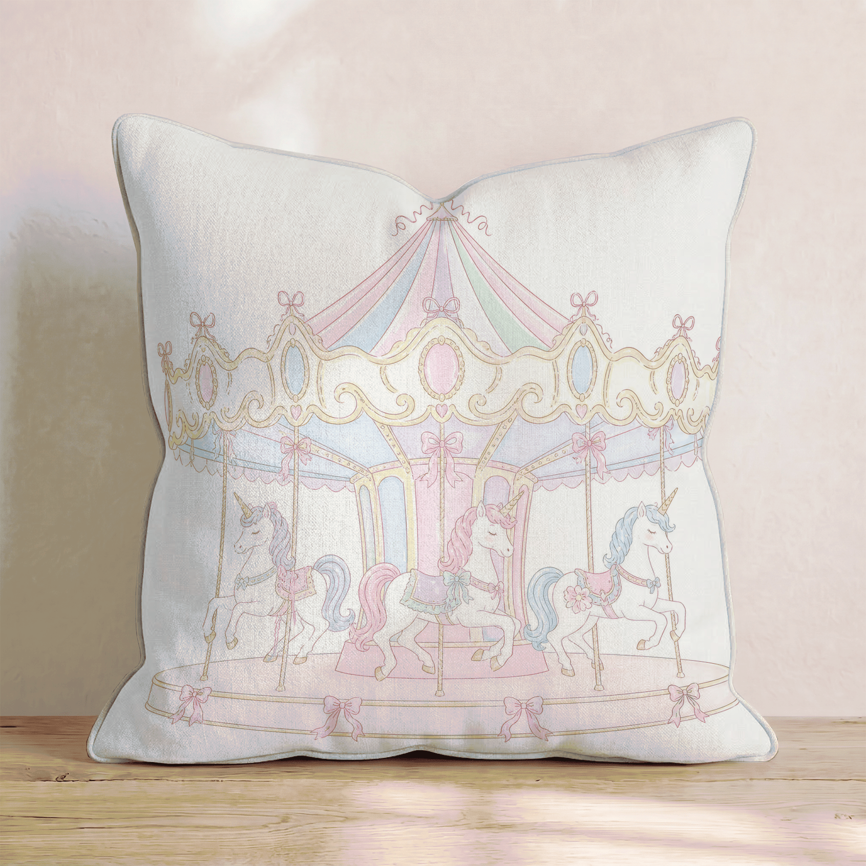 Unicorn Carousel Throw Pillow - Benton Lane Home - Hillcroft Home