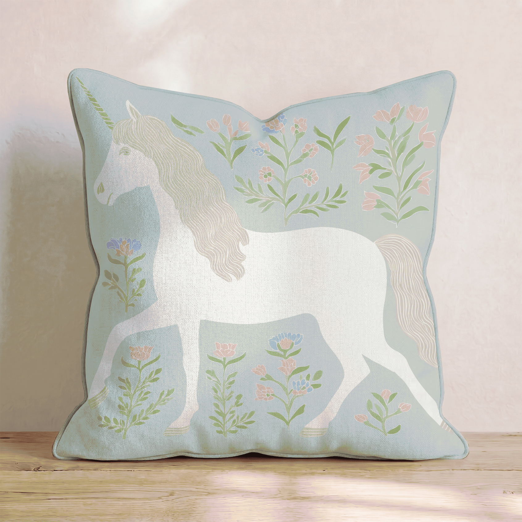 Unicorn garden Throw Pillow - Benton Lane Home - Hillcroft Home