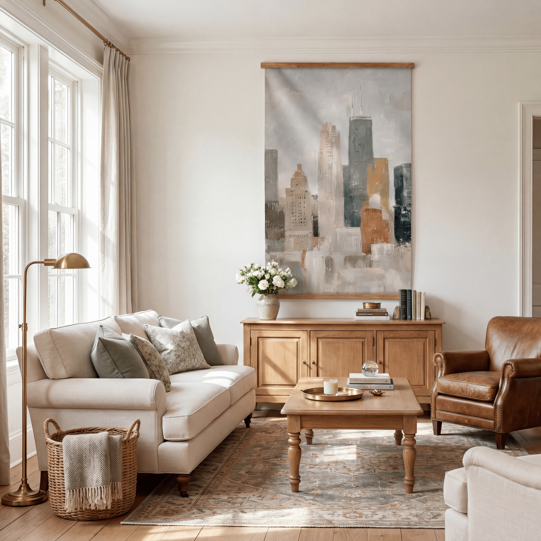 Uptown Skyline - Tapestry - Benton Lane Home - Lemon Park