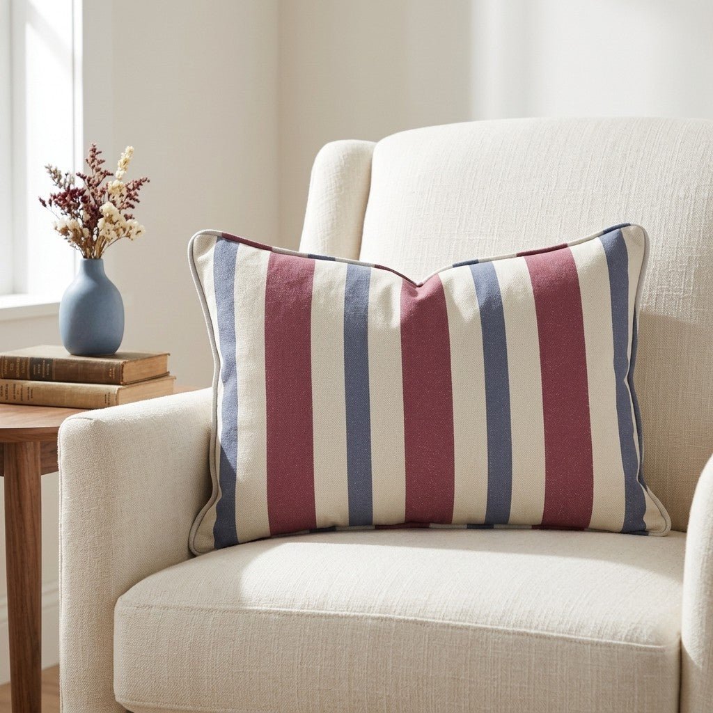Varsity Stripe Throw Pillow - Benton Lane Home - Lemon Park