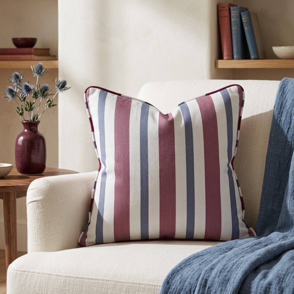 Varsity Stripe Throw Pillow - Benton Lane Home - Lemon Park