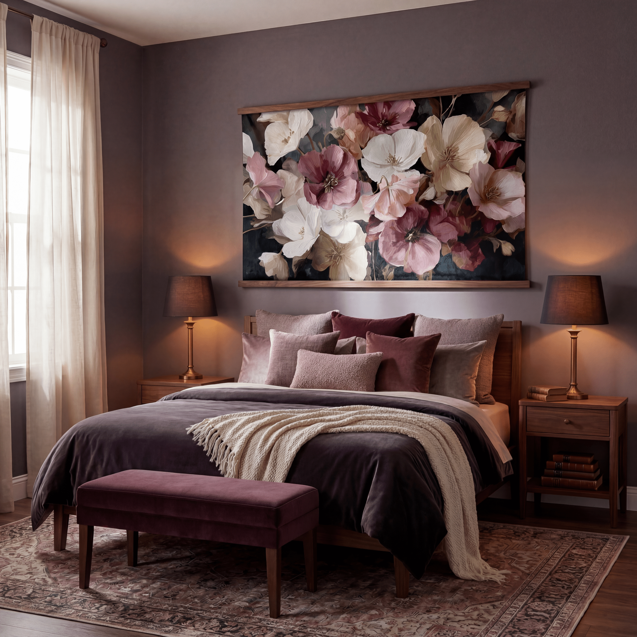 Velvet Blooms - Tapestry - Benton Lane Home - Painted Paper