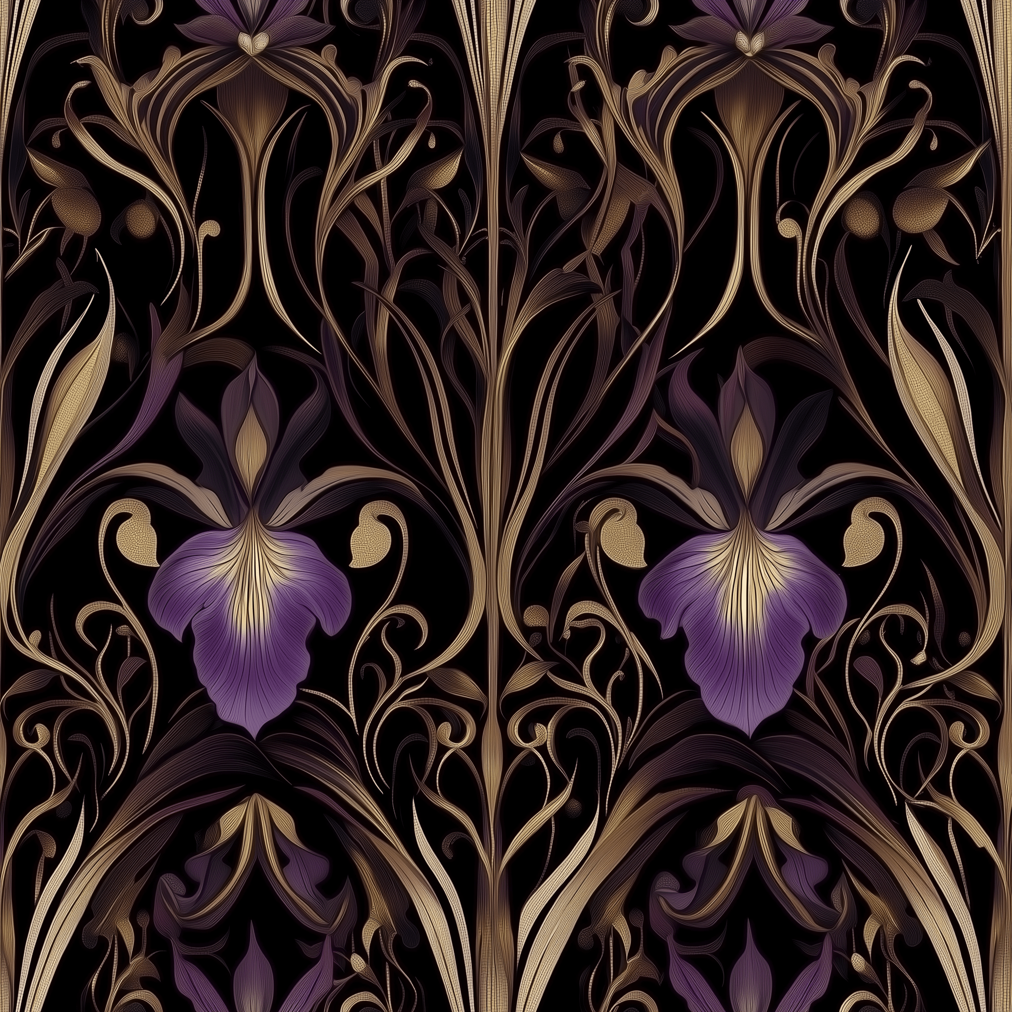 Velvet Iris Wallpaper - Benton Lane Home - Painted Paper