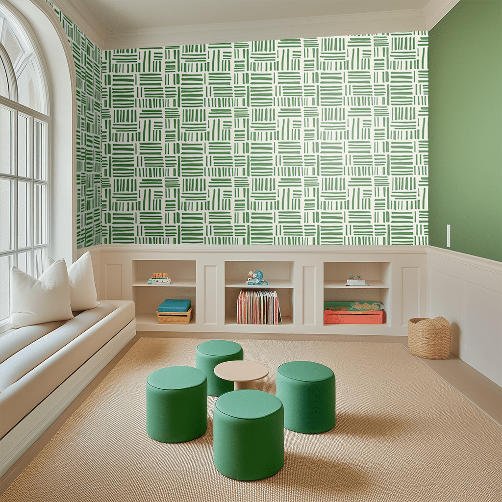 Verdant Lines Wallpaper - Painted Paper