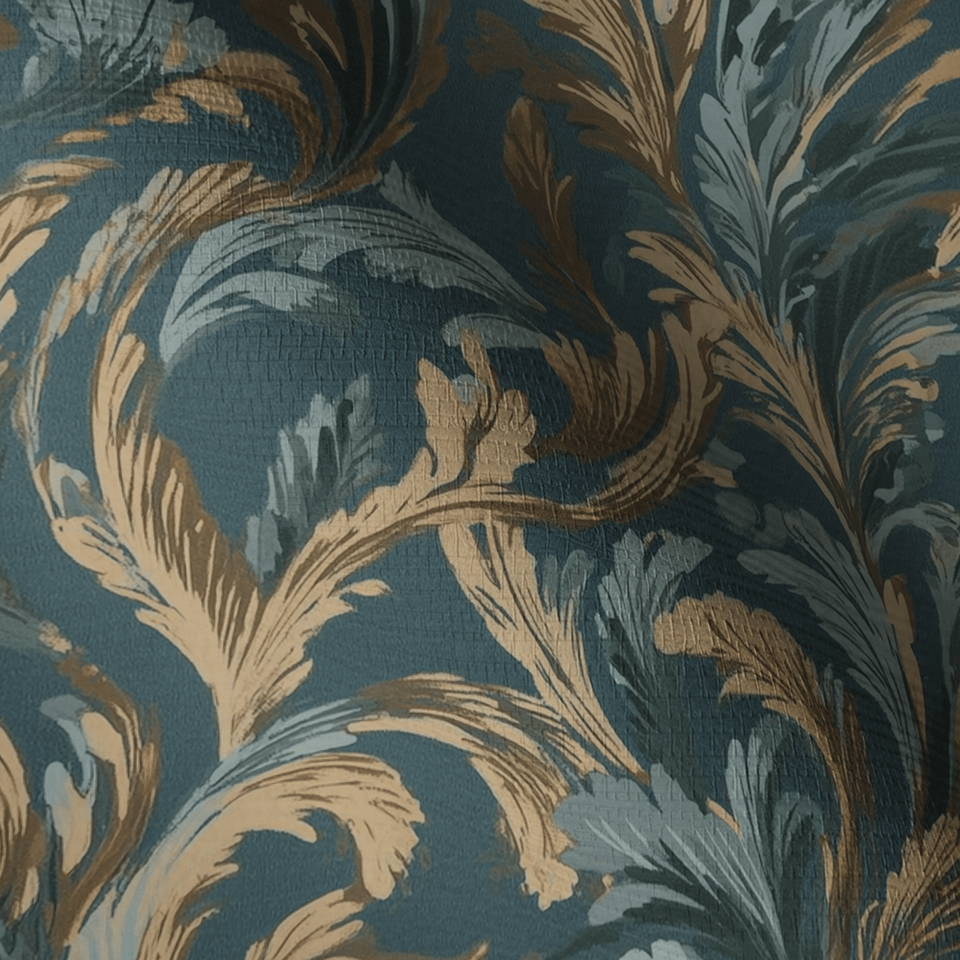 Verdigris Plume Faux Grasscloth Wallpaper - Painted Paper