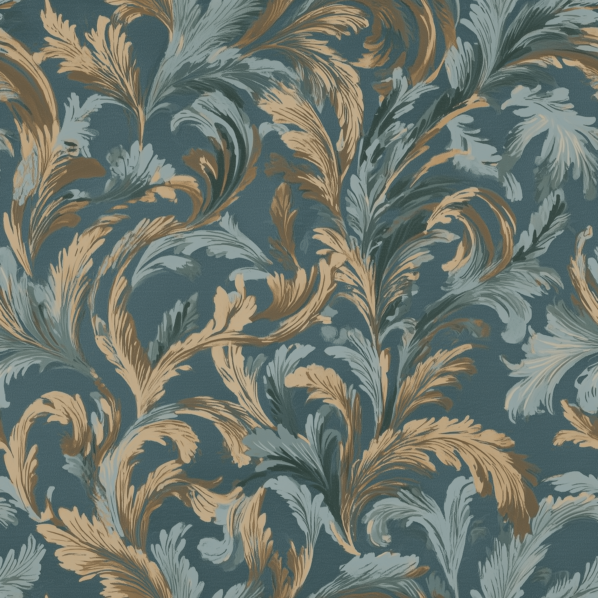 Verdigris Plume Wallpaper - Painted Paper