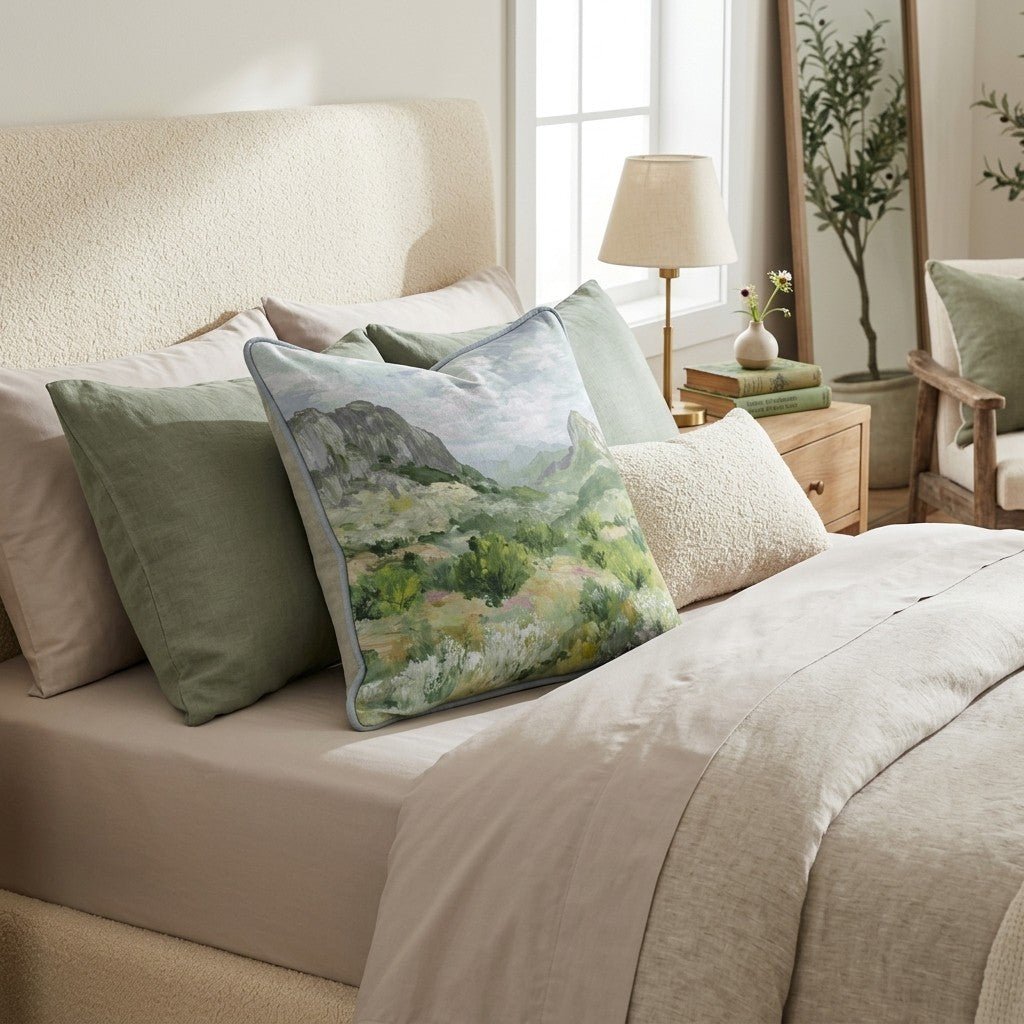 Vibrant Mountains Throw Pillow - Benton Lane Home - Hillcroft Home