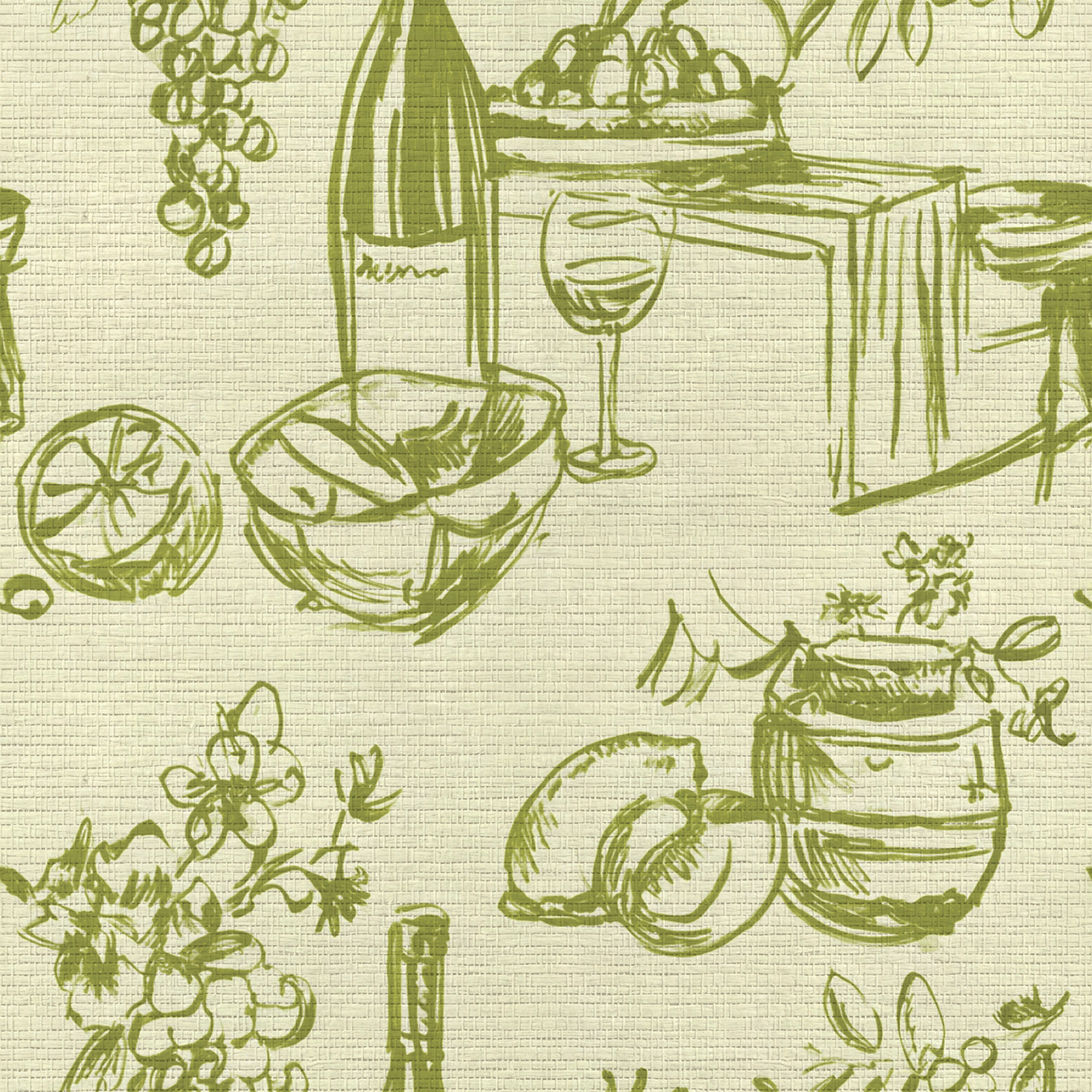 Vino & Vignette Faux Grasscloth Wallpaper - Painted Paper