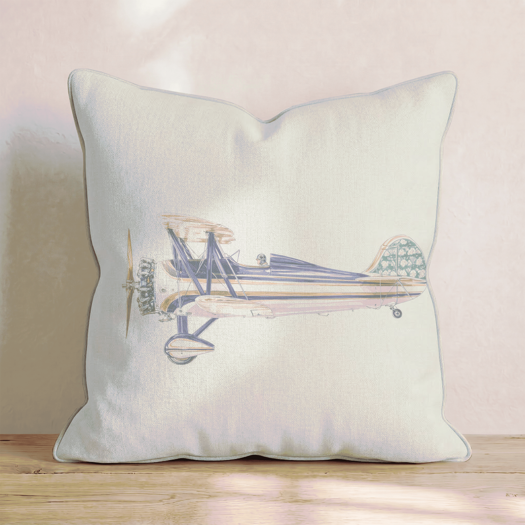 Vintage Airplane Throw Pillow - Benton Lane Home - Hillcroft Home