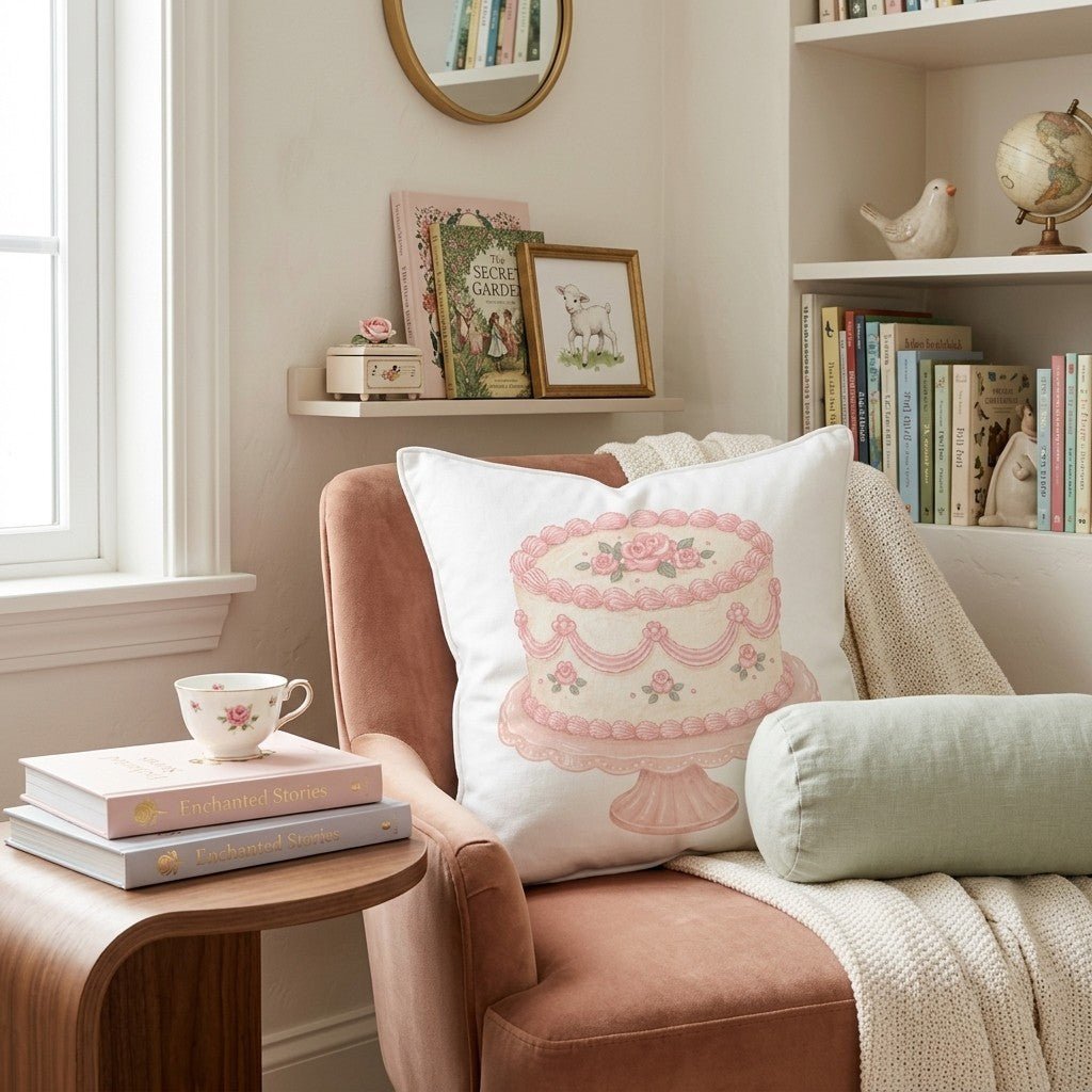 Vintage Cake Throw Pillow - Benton Lane Home - Hillcroft Home