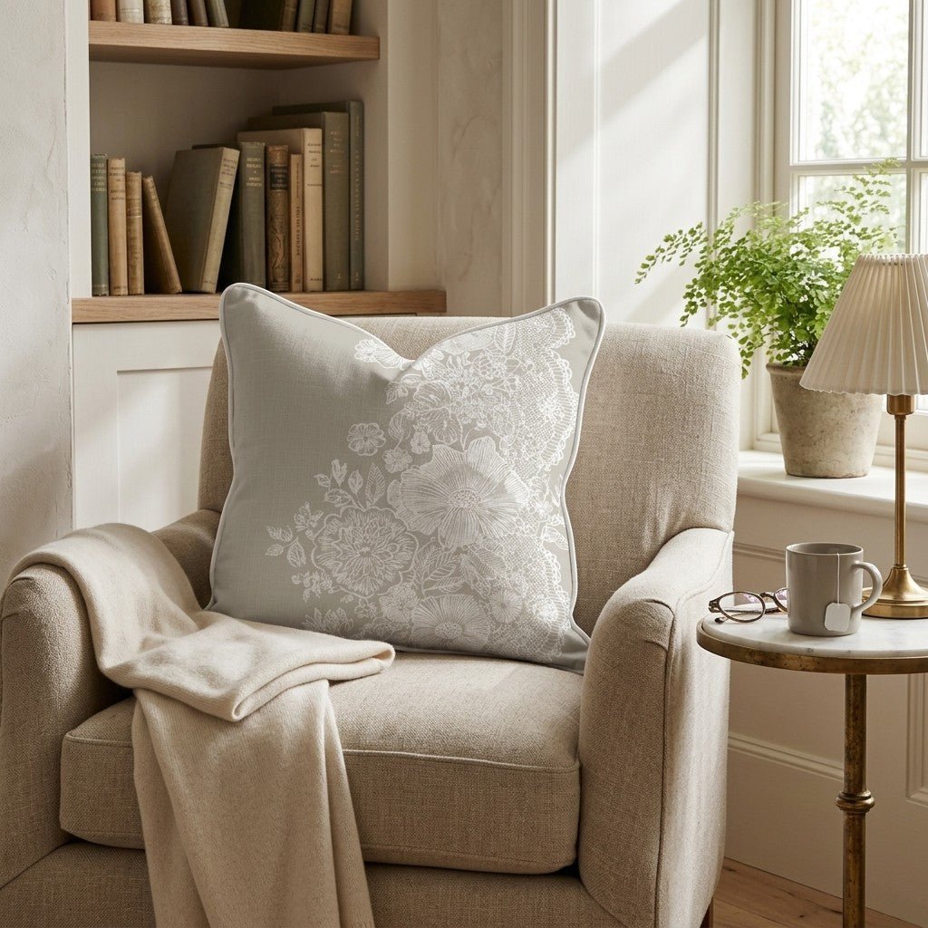 Vintage Lace Throw Pillow - Benton Lane Home - Hillcroft Home