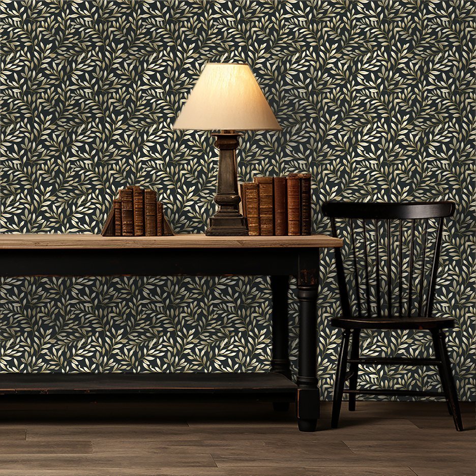 Vintage Olive Wallpaper - Benton Lane Home - Painted Paper