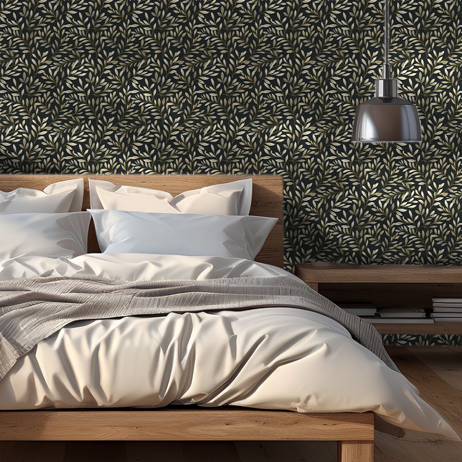 Vintage Olive Wallpaper - Benton Lane Home - Painted Paper