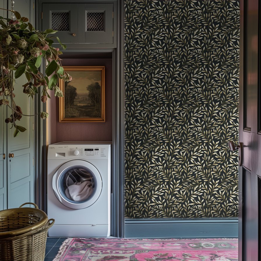 Vintage Olive Wallpaper - Benton Lane Home - Painted Paper