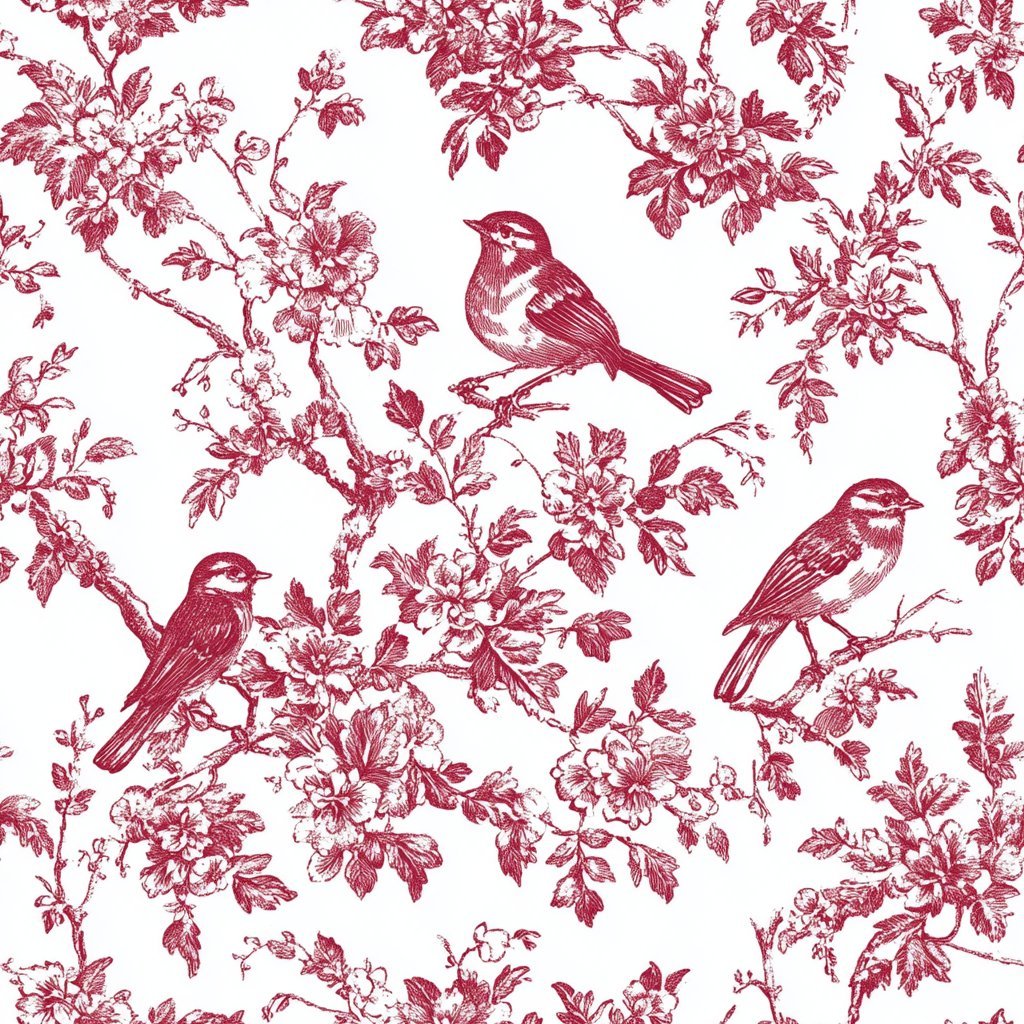 Vintage Songbird Wallpaper - Benton Lane Home - Painted Paper