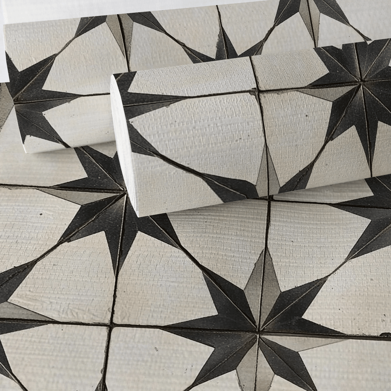 Vintage Star Faux Grasscloth Wallpaper - Painted Paper