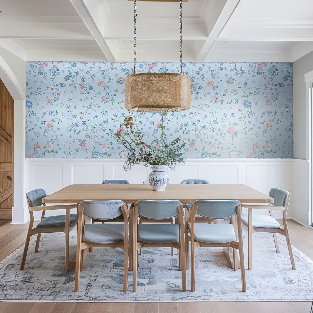 Violet Floral Wallpaper - Painted Paper