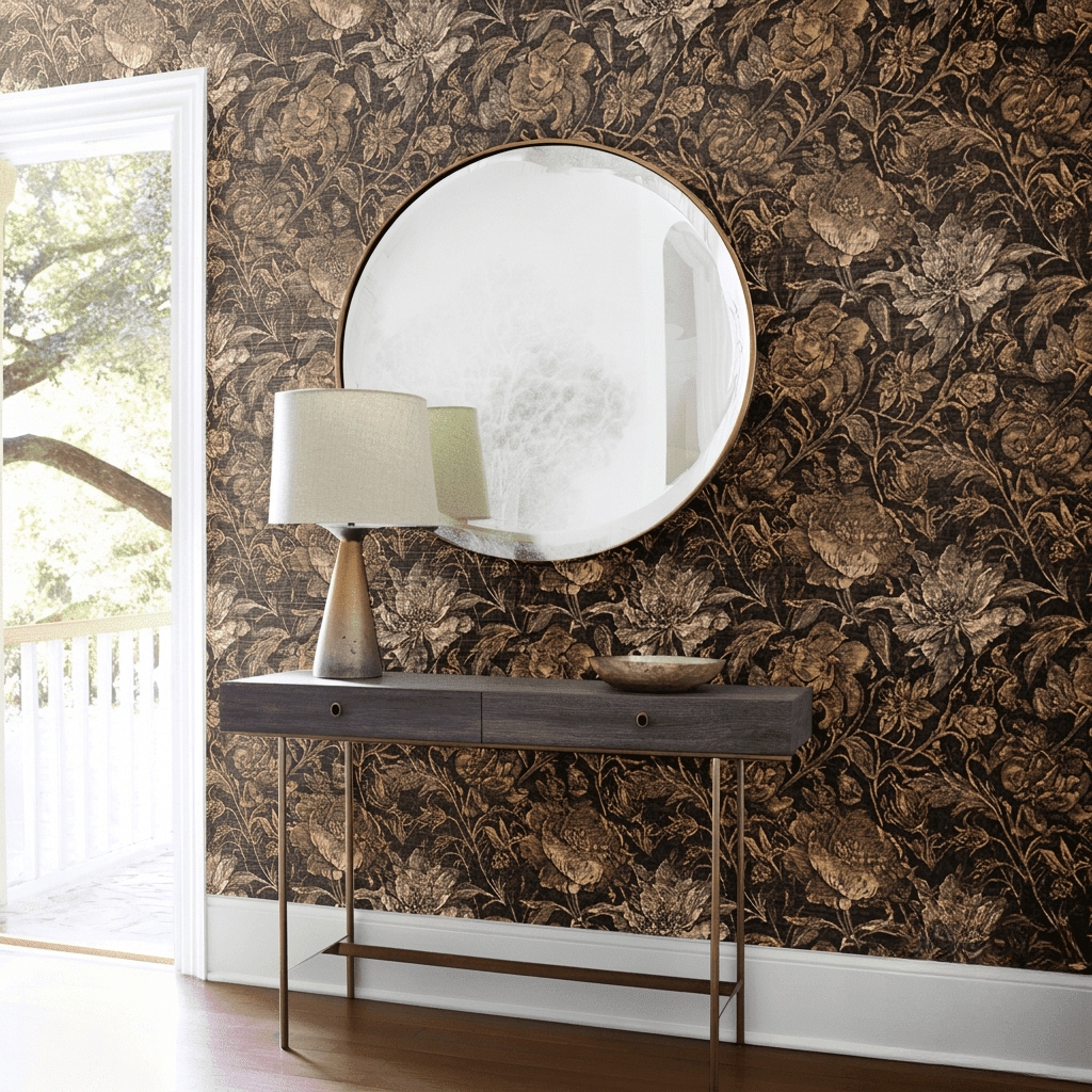 Weathered Pine Faux Grasscloth Wallpaper - Benton Lane Home - Painted Paper
