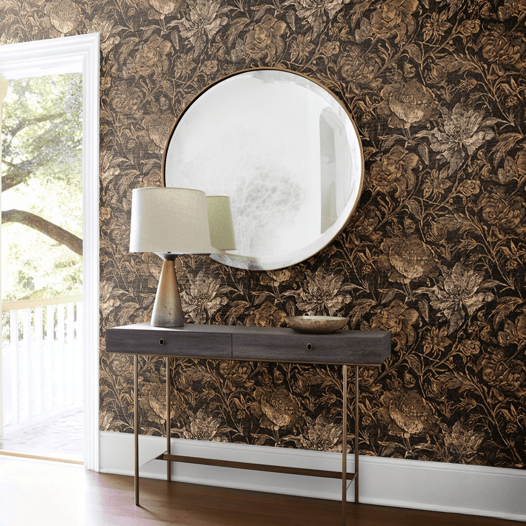 Weathered Pine Faux Grasscloth Wallpaper - Painted Paper