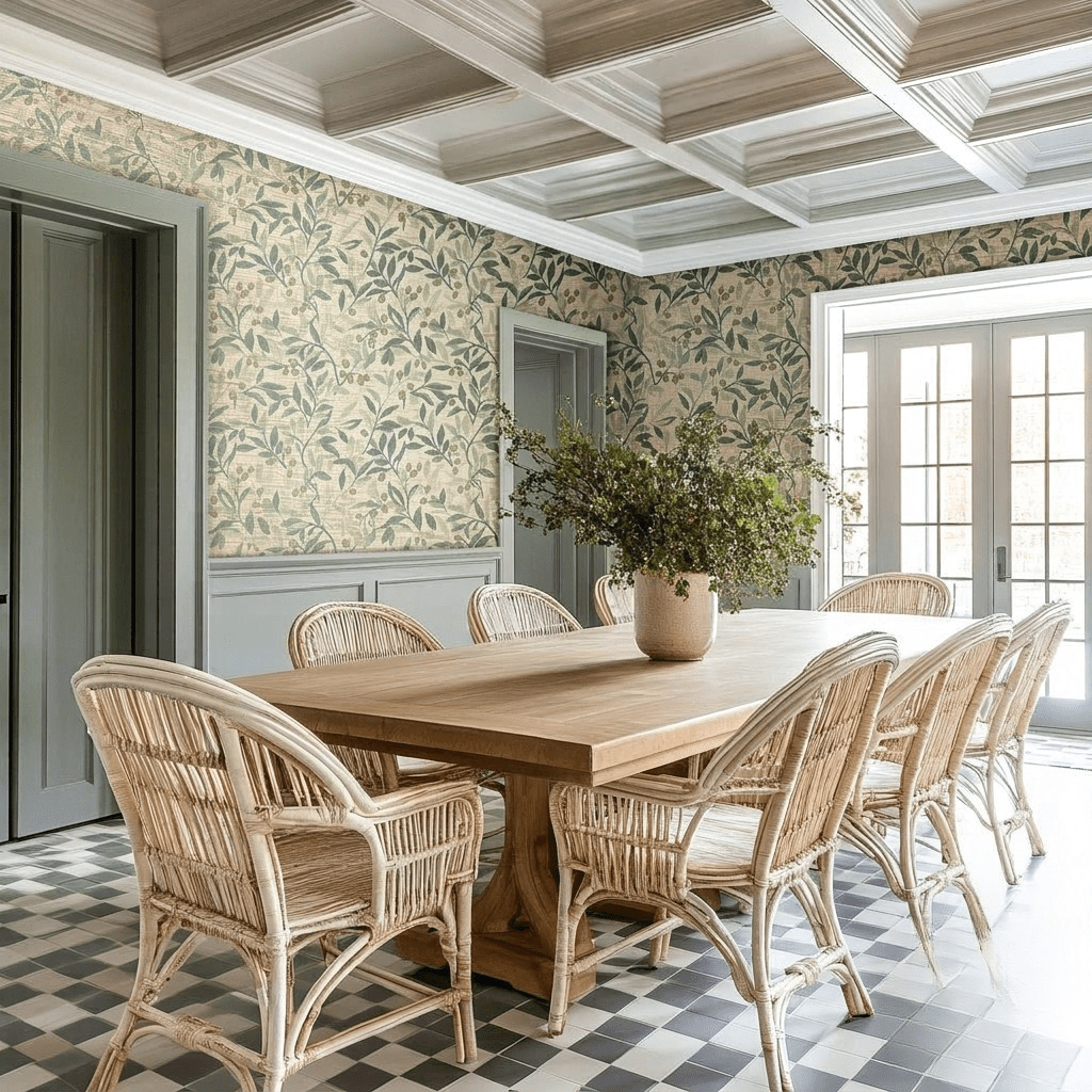 Whispering Vines Faux Grasscloth Wallpaper - Painted Paper