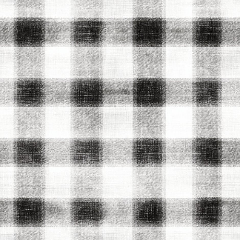 White Canvas Gingham Wallpaper - Painted Paper