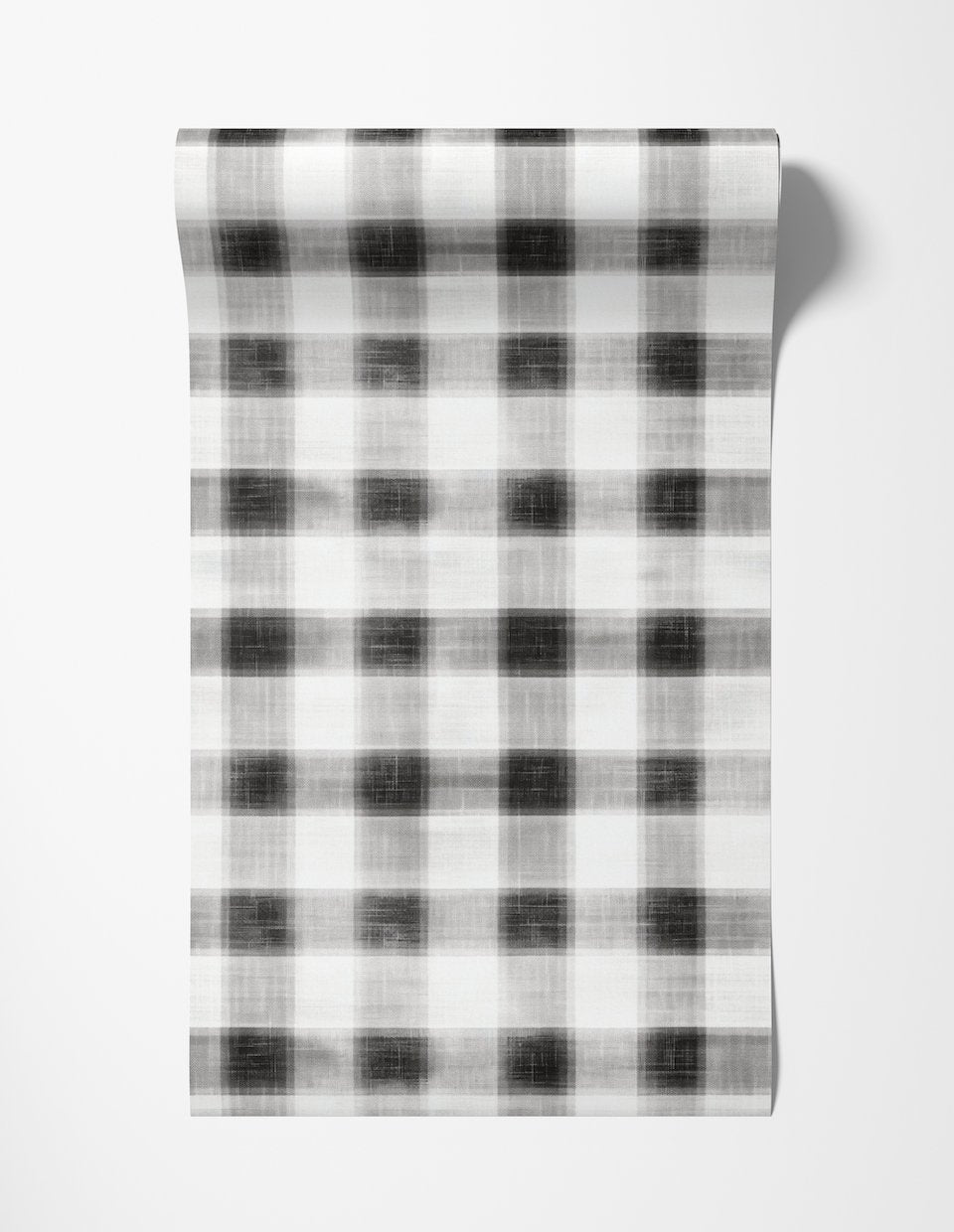 White Canvas Gingham Wallpaper - Painted Paper