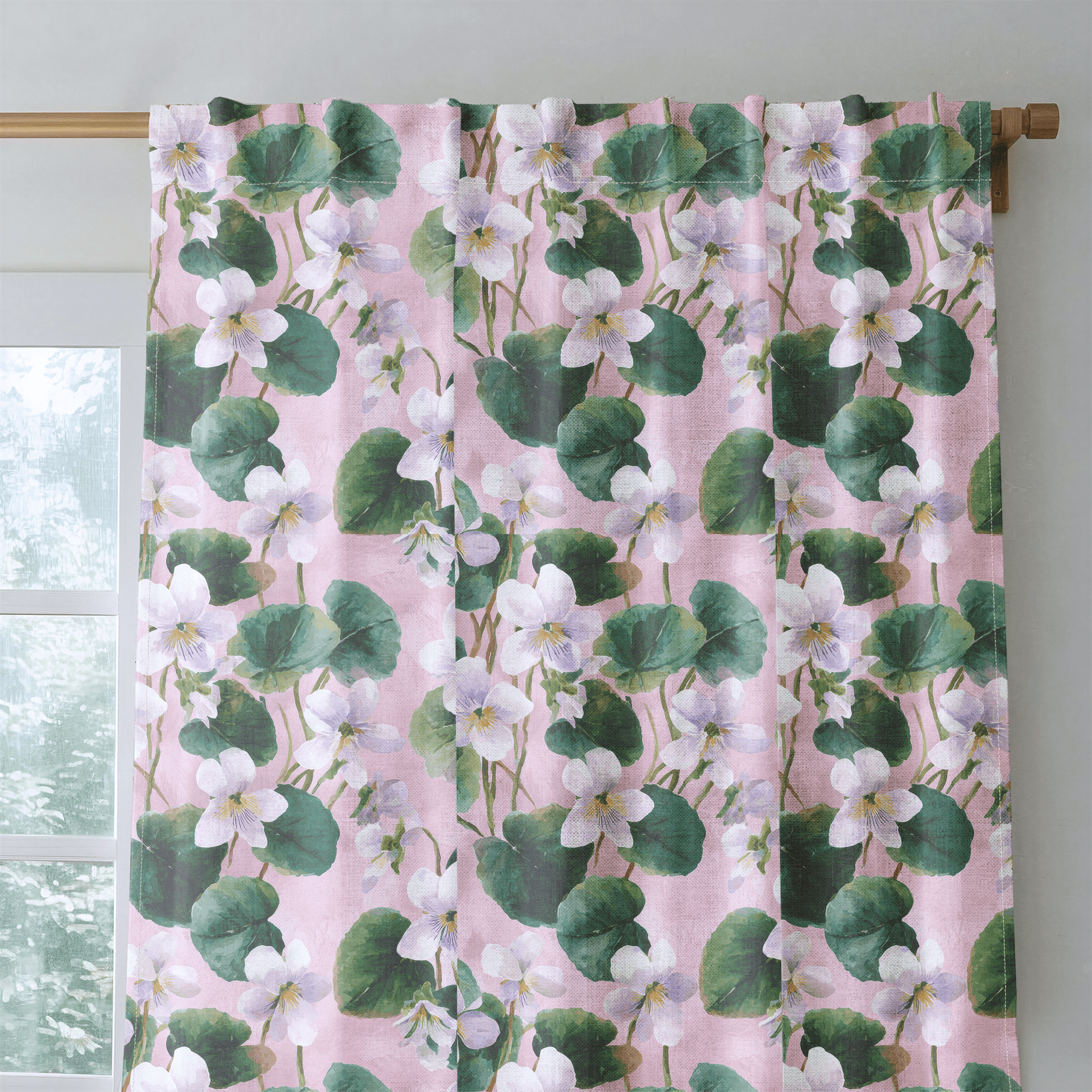 White Violets Pink - Drapery - Benton Lane Home - Lemon Park
