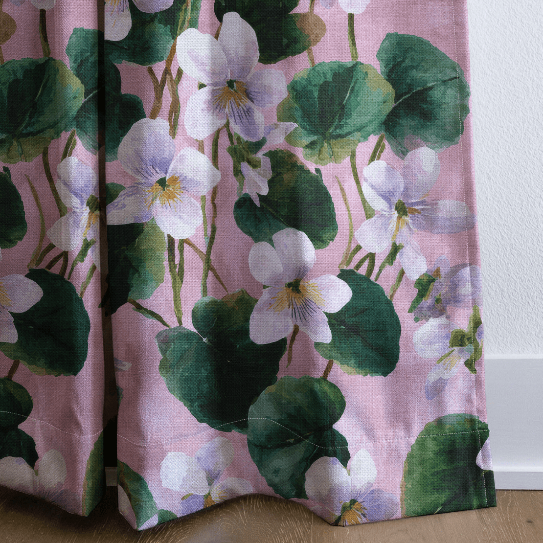 White Violets Pink - Drapery - Benton Lane Home - Lemon Park