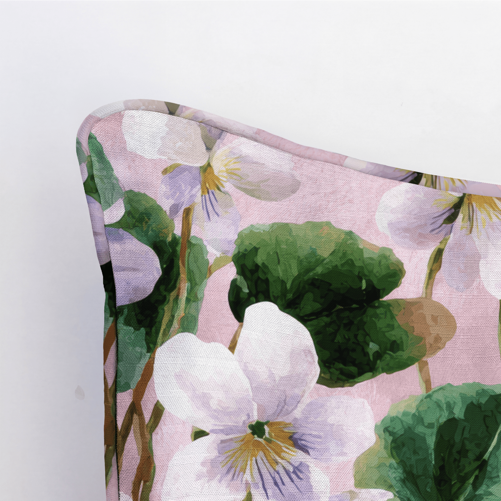 White Violets Pink Throw Pillow - Benton Lane Home - Lemon Park