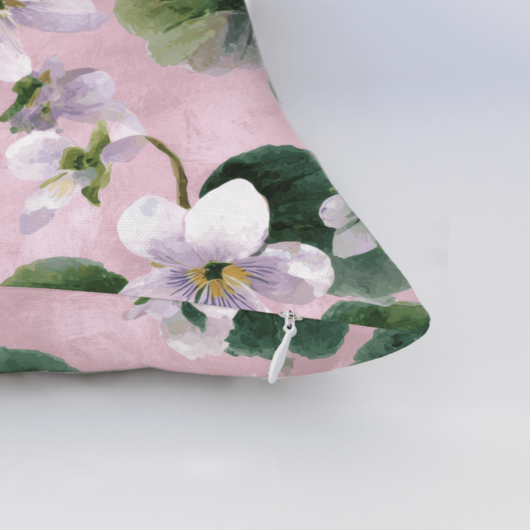 White Violets Pink Throw Pillow - Benton Lane Home - Lemon Park