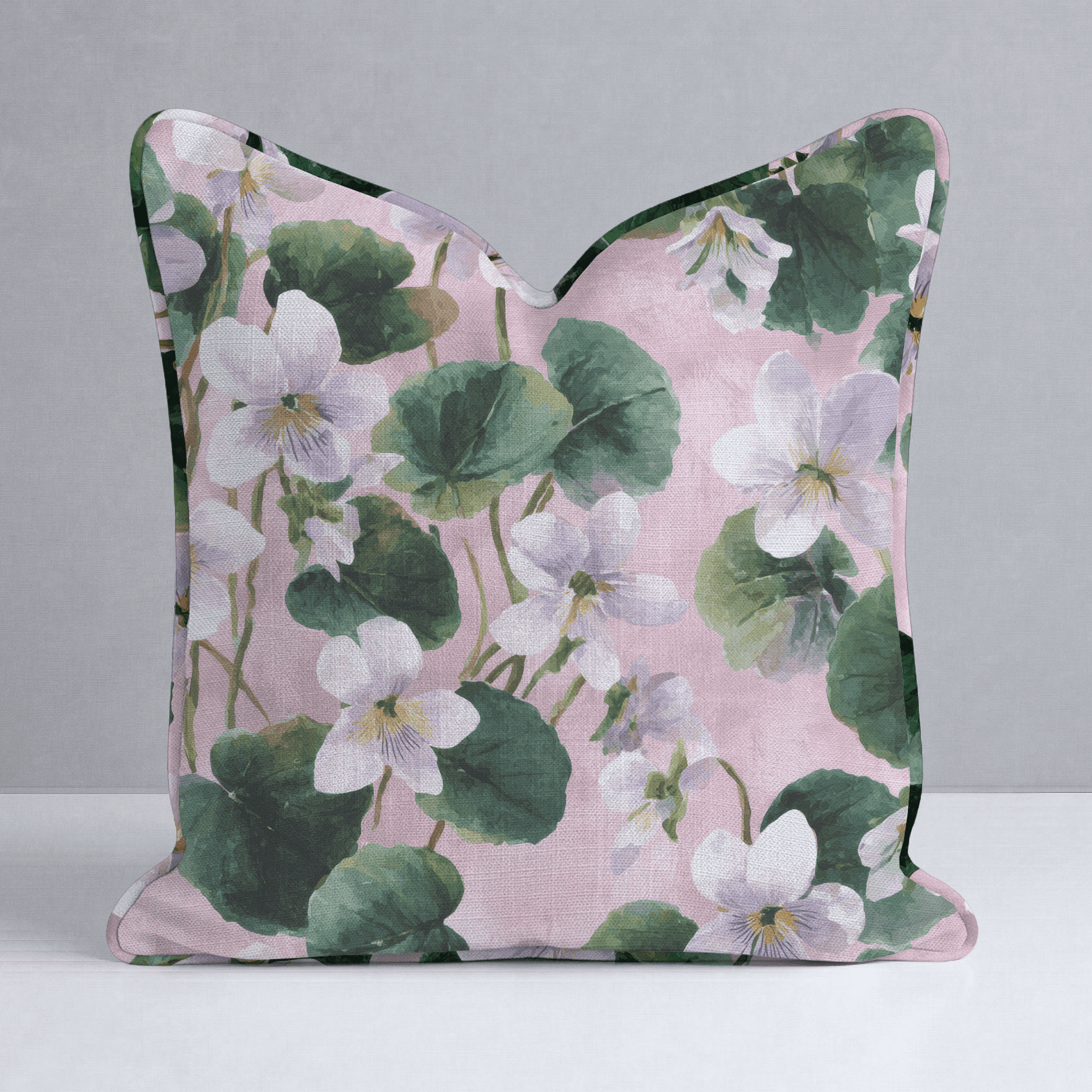 White Violets Pink Throw Pillow - Benton Lane Home - Lemon Park