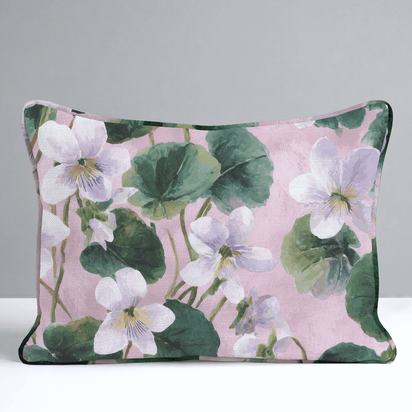 White Violets Pink Throw Pillow - Benton Lane Home - Lemon Park