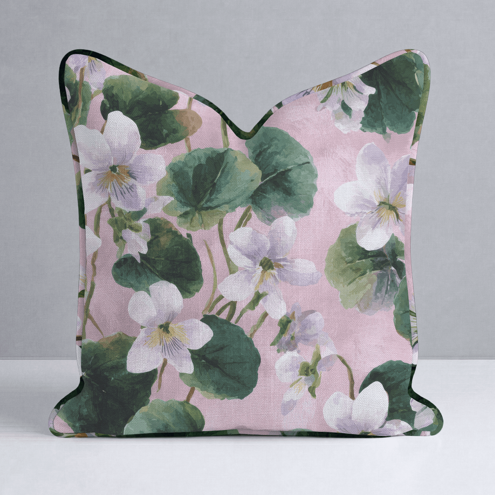 White Violets Pink Throw Pillow - Benton Lane Home - Lemon Park